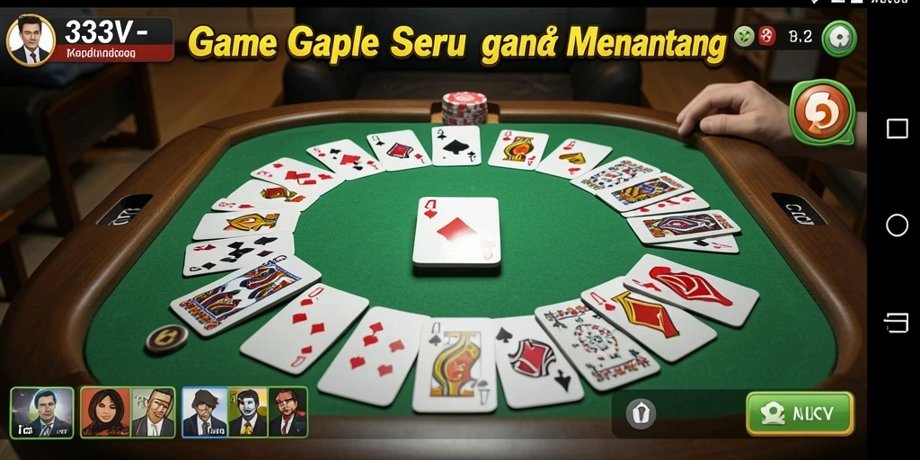 Tampilan gameplay Gaple yang seru dan interaktif di 333V.