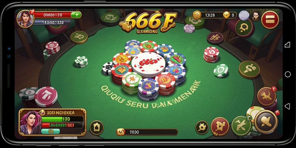 Tampilan gameplay seru dalam 666F dengan grafis yang memukau.