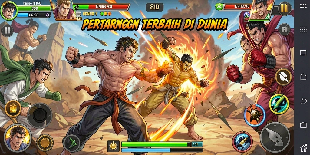 Tampilan permainan 8ID yang seru dan penuh aksi dalam pertarungan Fighting.
