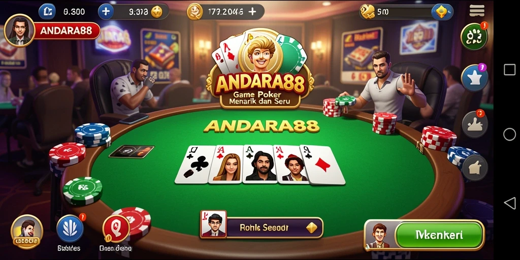Tampilan gameplay Poker yang menegangkan dan seru.