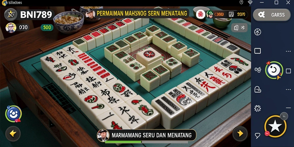 Screenshot gameplay BNI789 menampilkan momen mendebarkan permainan Mahjong.