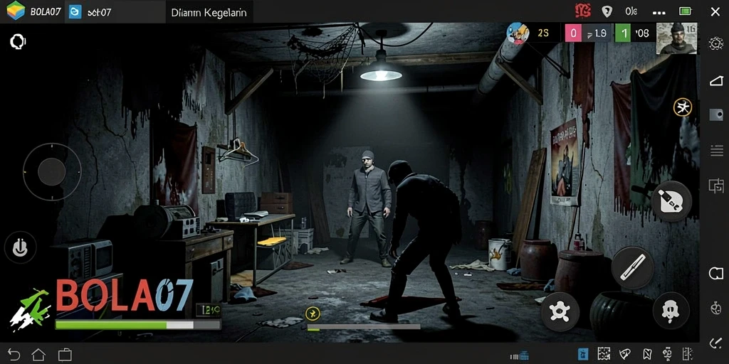 Gameplay menegangkan di BOLA07 dengan suasana horor yang mencekam.
