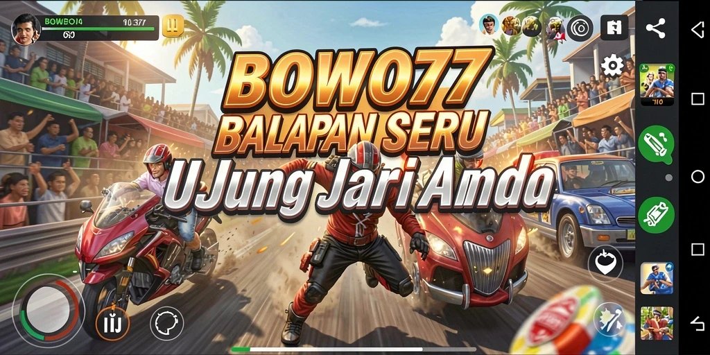 Tampilan menarik dari gameplay balapan di BOWO77.