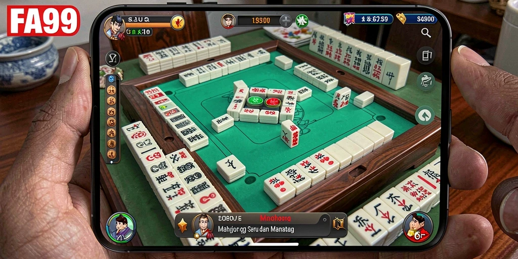 Screenshot gameplay FA99 menunjukkan keseruan permainan Mahjong.