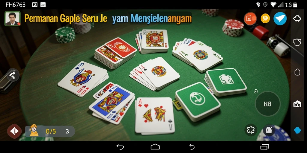 Screenshot gameplay FH6767 menunjukkan suasana bermain Gaple yang seru.