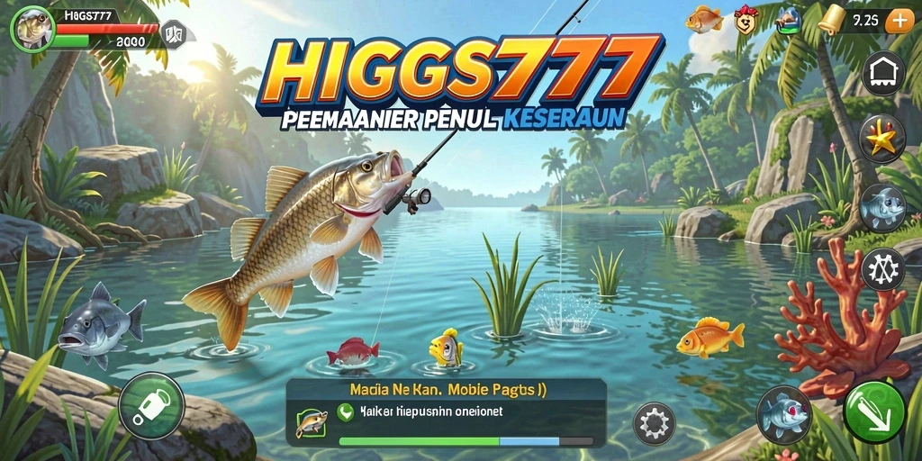 Tampilan gameplay HIGGS777 yang menarik saat menangkap ikan.