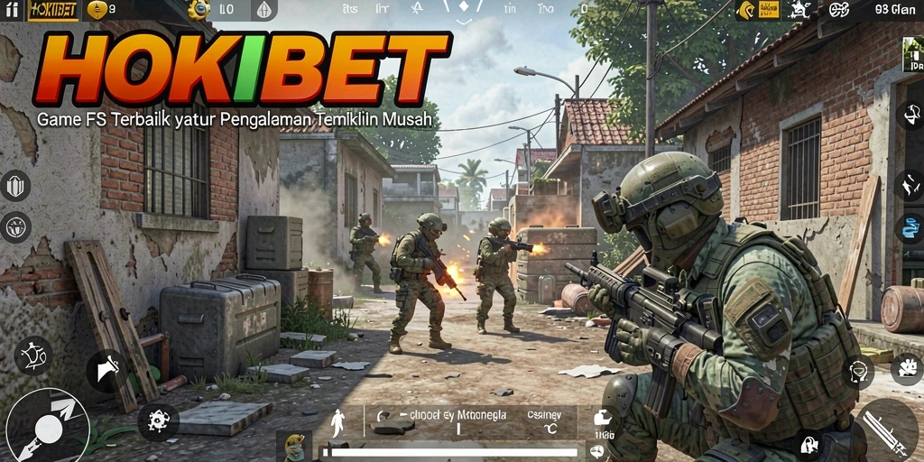 Tangkapan layar gameplay HOKIBET menunjukkan aksi menegangkan dalam pertempuran FPS.
