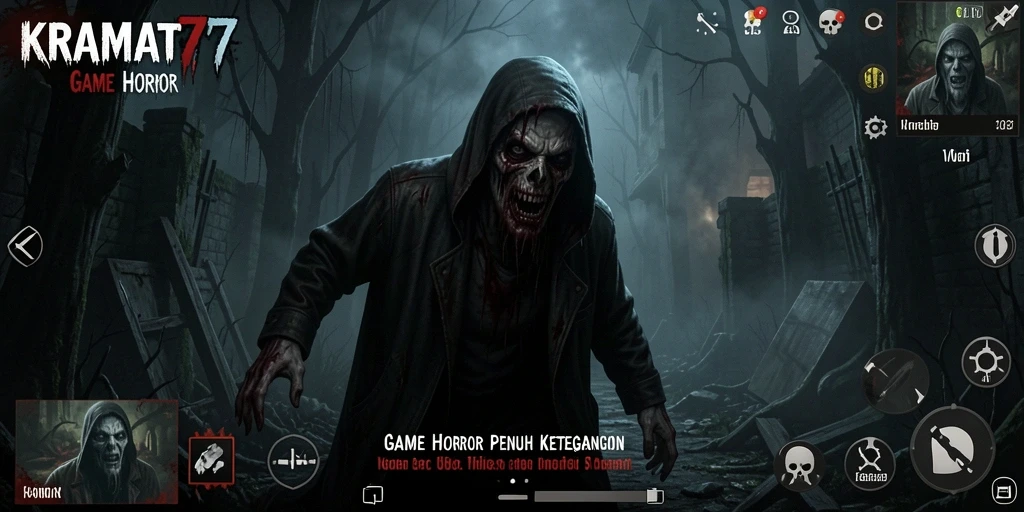 Gameplay KRAMAT77 menampilkan momen-momen menegangkan dan mengerikan.