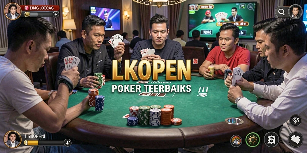 Tampilan menarik dari gameplay Poker LKOPEN yang menegangkan.