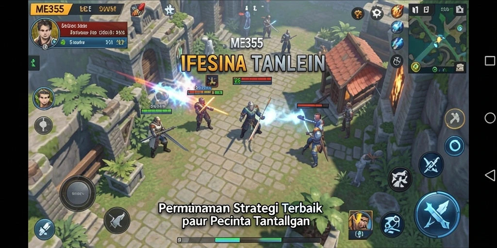 Tampilan gameplay menarik dari permainan strategi ME355 dengan adegan pertempuran.