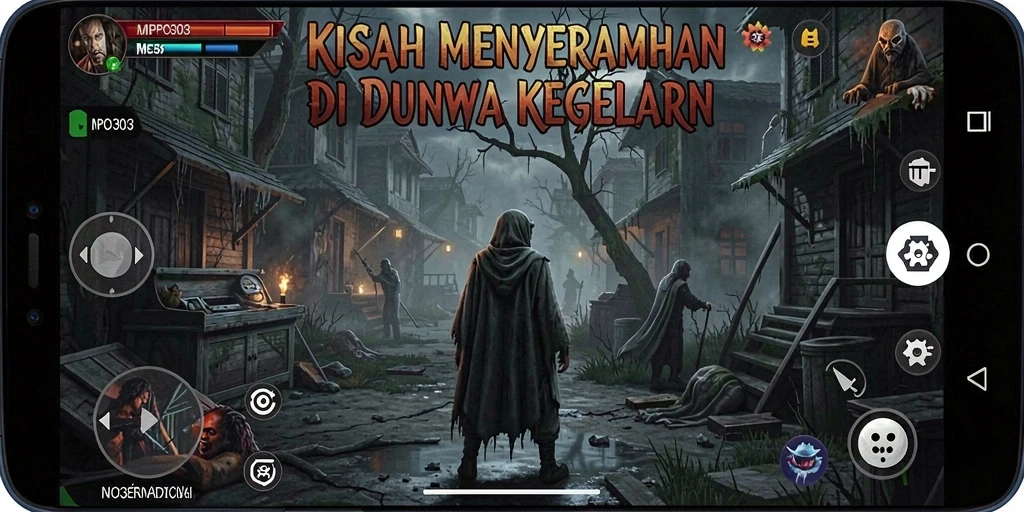 Screenshot MPO303 menampilkan adegan menegangkan saat menjelajahi kegelapan.