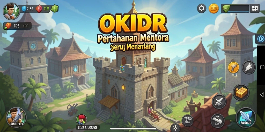 Tampilan gameplay OKIDR yang mendebarkan dalam Tower Defense.