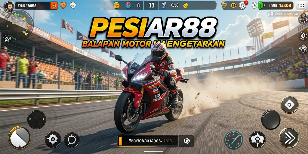 Gameplay seru di PESIAR88 dengan motor balap yang menakjubkan.