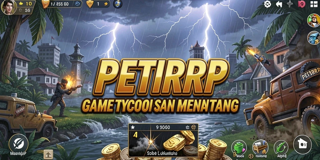 Gameplay PETIRRP yang menantang dan strategis dalam mengelola usaha.
