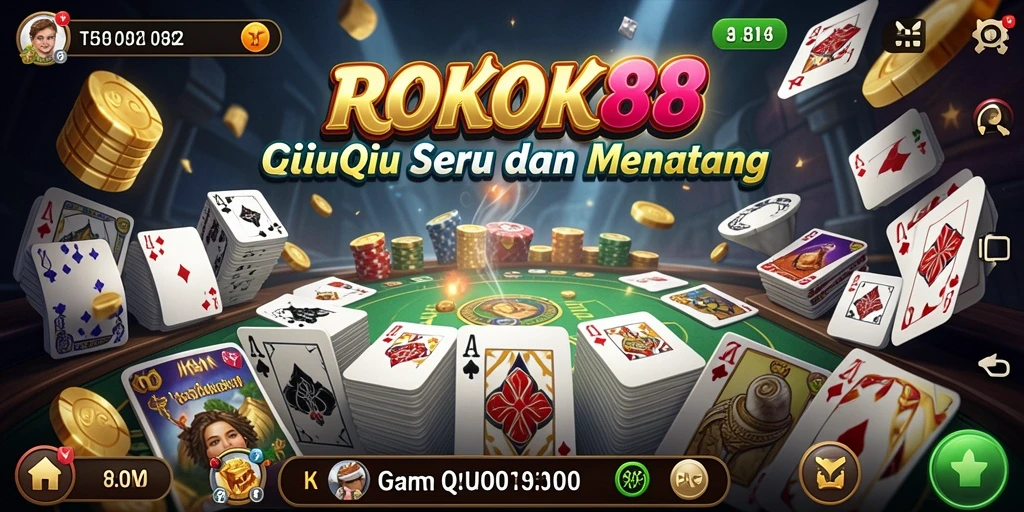 Screenshot gameplay ROKOK88 menampilkan suasana QiuQiu yang kompetitif.
