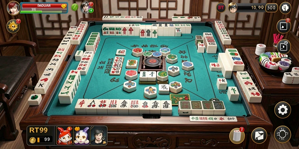 Tampilan gameplay Mahjong yang menarik dan menantang di RT99.
