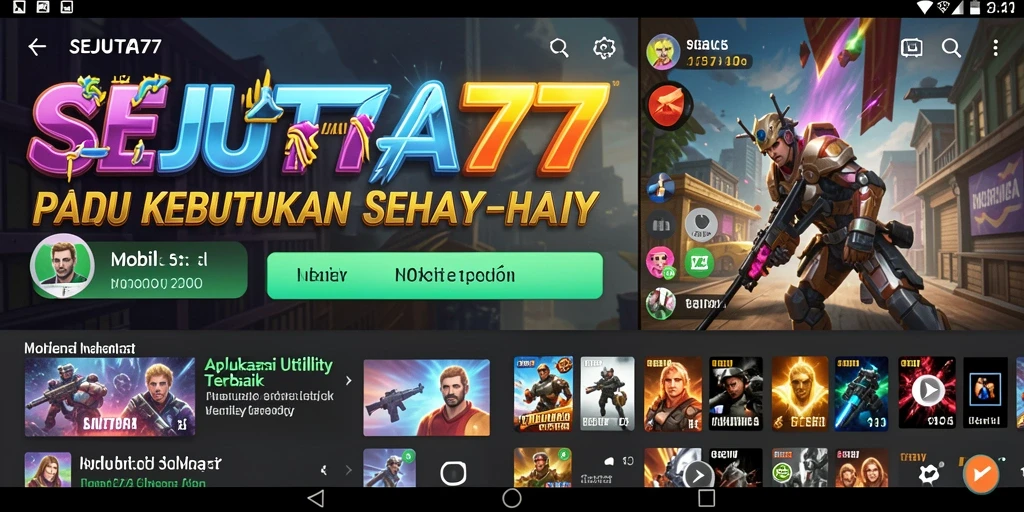 Tampilan screenshot SEJUTA77 yang menunjukkan fitur utilitas aplikasi.