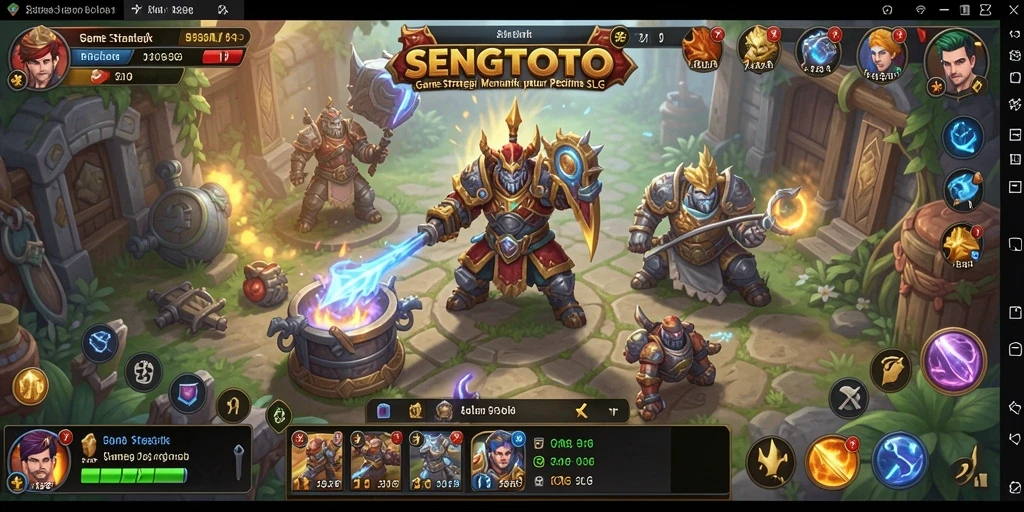 Screenshot gameplay SENGTOTO menampilkan aksi pertempuran intens dan strategi.