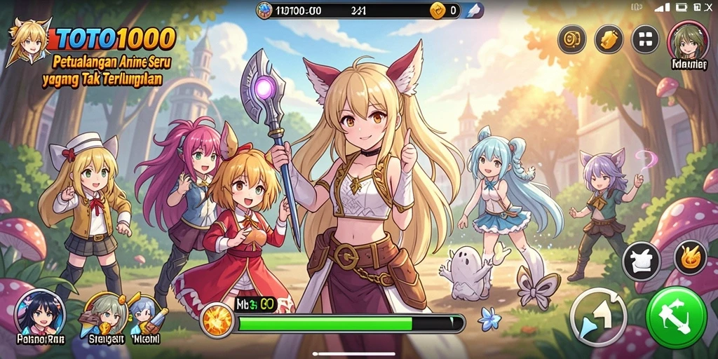 Screenshot TOTO1000 menampilkan aksi seru dalam dunia anime yang menakjubkan.