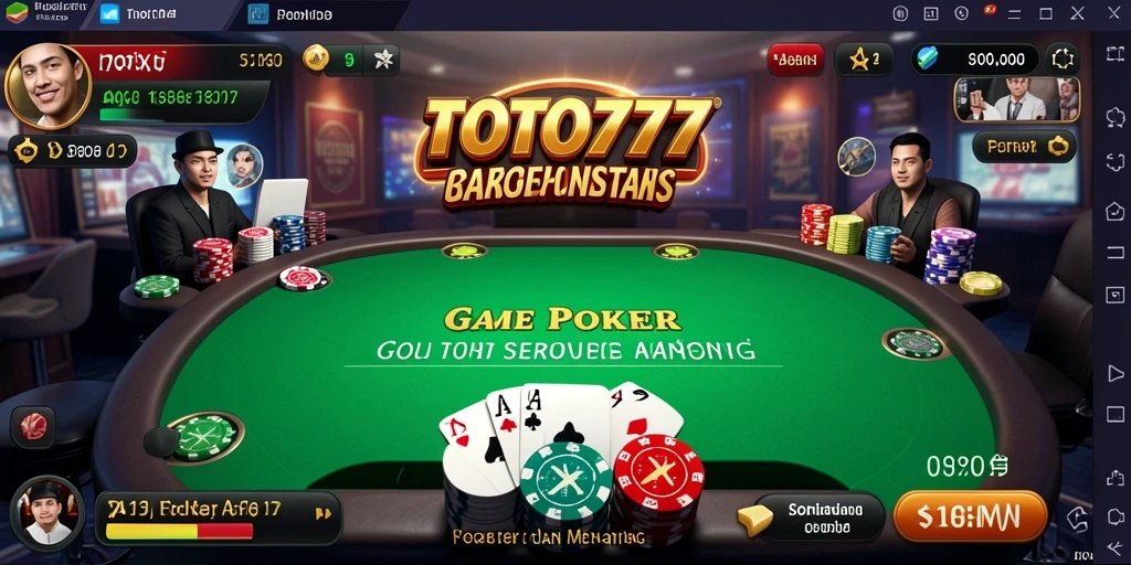 Screenshot TOTO777 menampilkan pemain menikmati permainan Poker secara online.