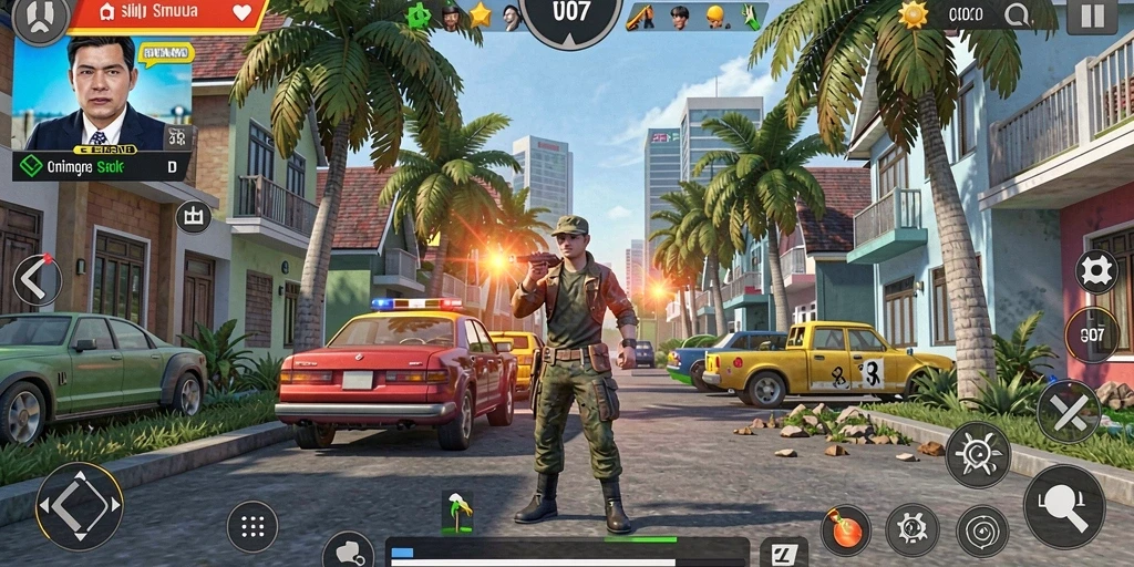 Tampilan gameplay dari V07 yang menarik dan interaktif.