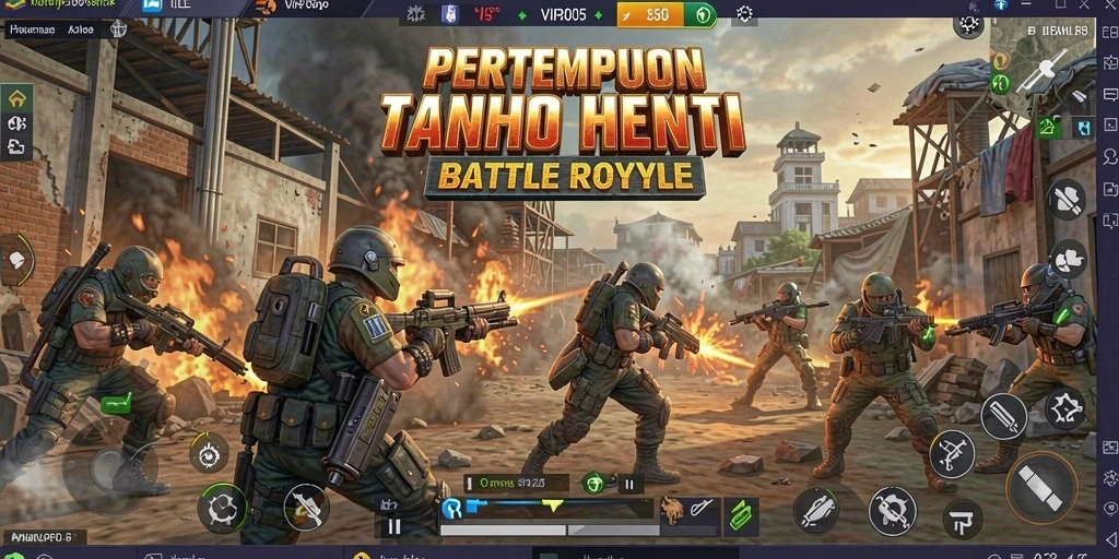 Gameplay menegangkan di VIP805 saat bertempur dalam Battle Royale.