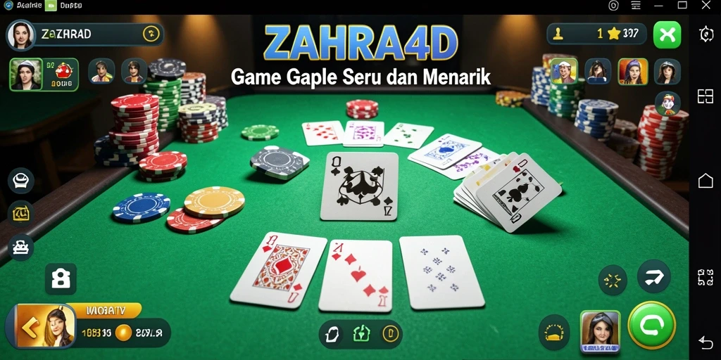 Tampilan gameplay seru dari ZAHRA4D saat bermain Gaple.